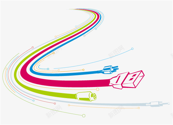 彩色usb数据线矢量图eps免抠素材_88icon https://88icon.com usb接口 彩色 手绘 数据线 炫彩 矢量图