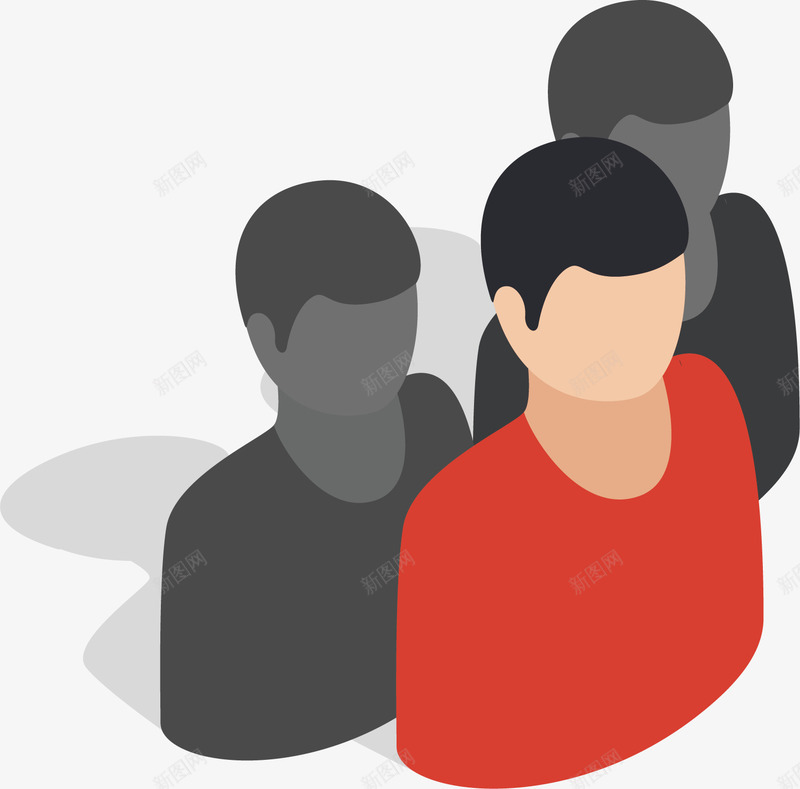 手绘抽象卡通人群矢量图ai免抠素材_88icon https://88icon.com 人群 卡通 女士 手绘 抽象 男士 红色 黑色 矢量图