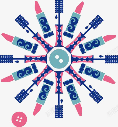 手绘口红png免抠素材_88icon https://88icon.com 化妆品 卡通 口红 手绘 插画 睫毛膏