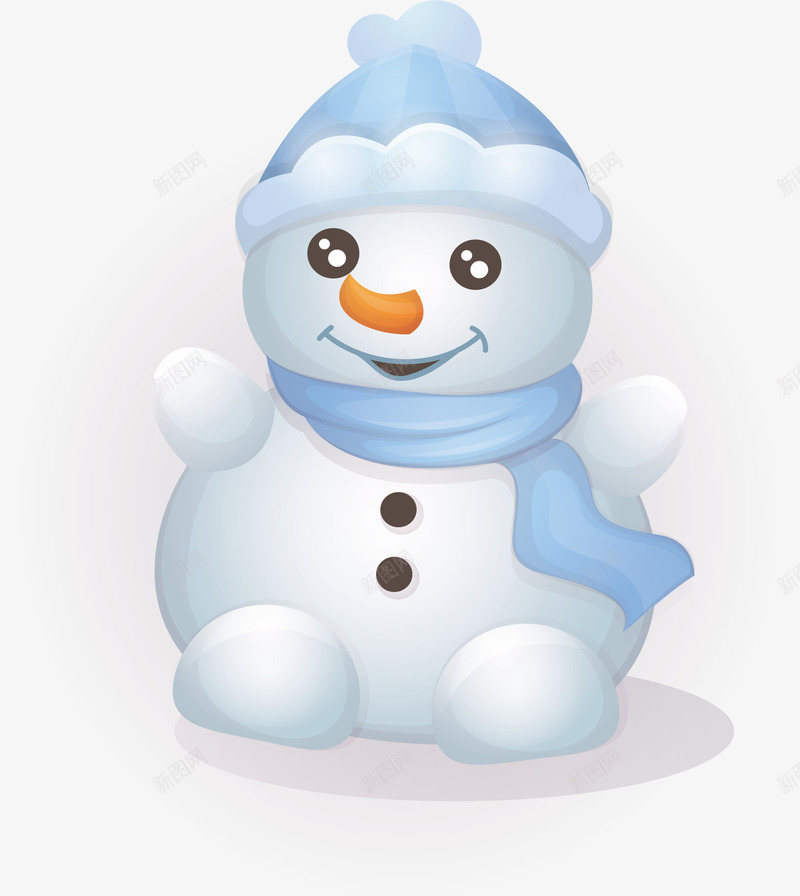 蓝色可爱雪人矢量图ai免抠素材_88icon https://88icon.com 冬天 可爱雪人 矢量png 蓝色雪人 雪人 雪人宝宝 矢量图