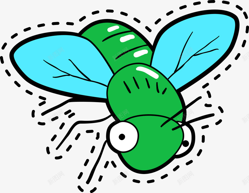 卡通苍蝇png免抠素材_88icon https://88icon.com PNG图 PNG图下载 创意卡通 卡通 卡通插图 插图 昆虫贴纸 苍蝇