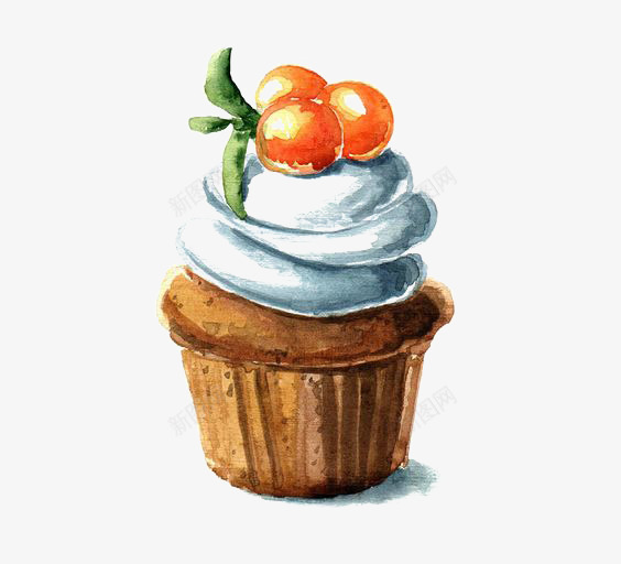 手绘蛋糕png免抠素材_88icon https://88icon.com 卡通 奶油 手绘 插画 烘焙 纸杯蛋糕
