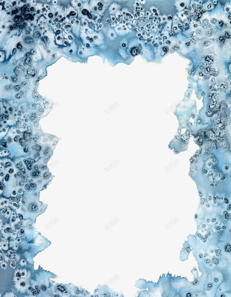 深蓝色晶体水彩边框png免抠素材_88icon https://88icon.com 水彩边框 深蓝色 深边框纹理 边框装饰