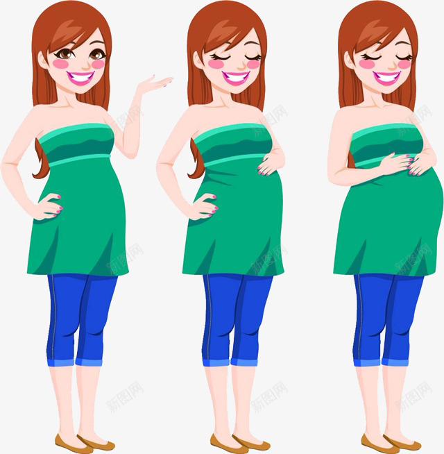 辣妈三连拍装饰psd免抠素材_88icon https://88icon.com 健康 卡通手绘 卡通辣妈 孕妇 时尚 美容 装饰