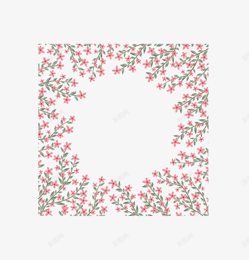 春天浪漫碎花边框png免抠素材_88icon https://88icon.com 春天 春天边框 矢量png 碎花 粉红碎花 粉红色