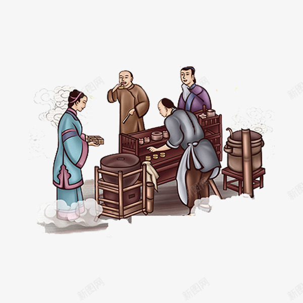 古代买东西png免抠素材_88icon https://88icon.com 买东西 卖东西 卡通 古人 古代 古代商铺街景 手绘 集市