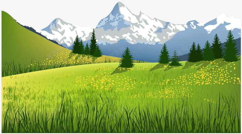 插画室外草地png免抠素材_88icon https://88icon.com 室外 广阔的空间 插画