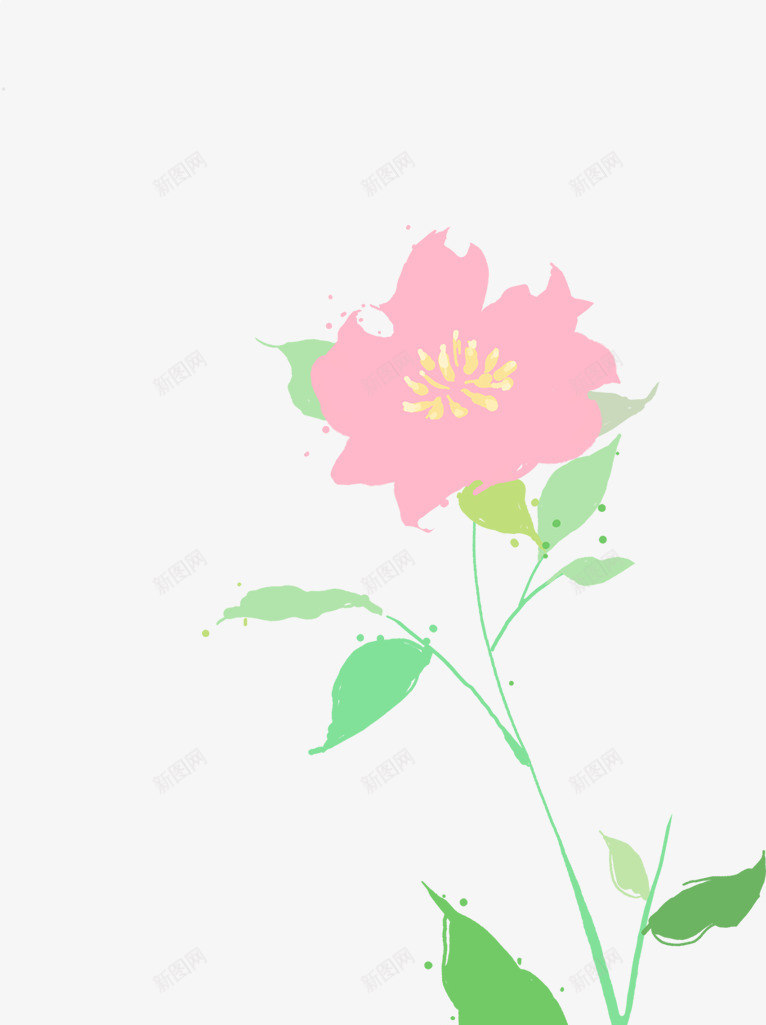 粉色淡雅花朵植物png免抠素材_88icon https://88icon.com 植物 淡雅 粉色 花朵