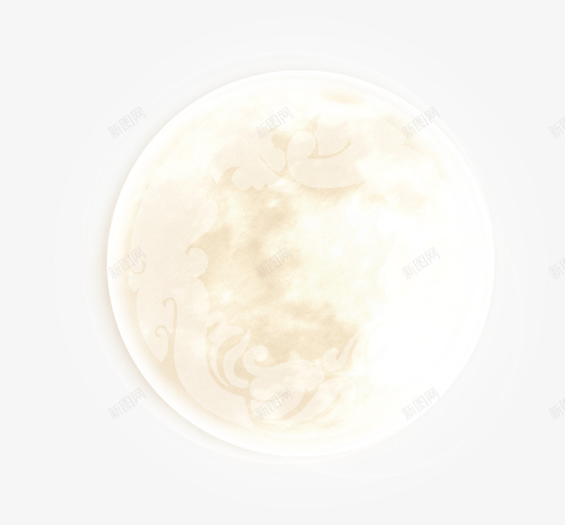 月亮发光花纹节日元素psd免抠素材_88icon https://88icon.com 中秋节 免抠PNG 发光 月亮 节日元素 花纹