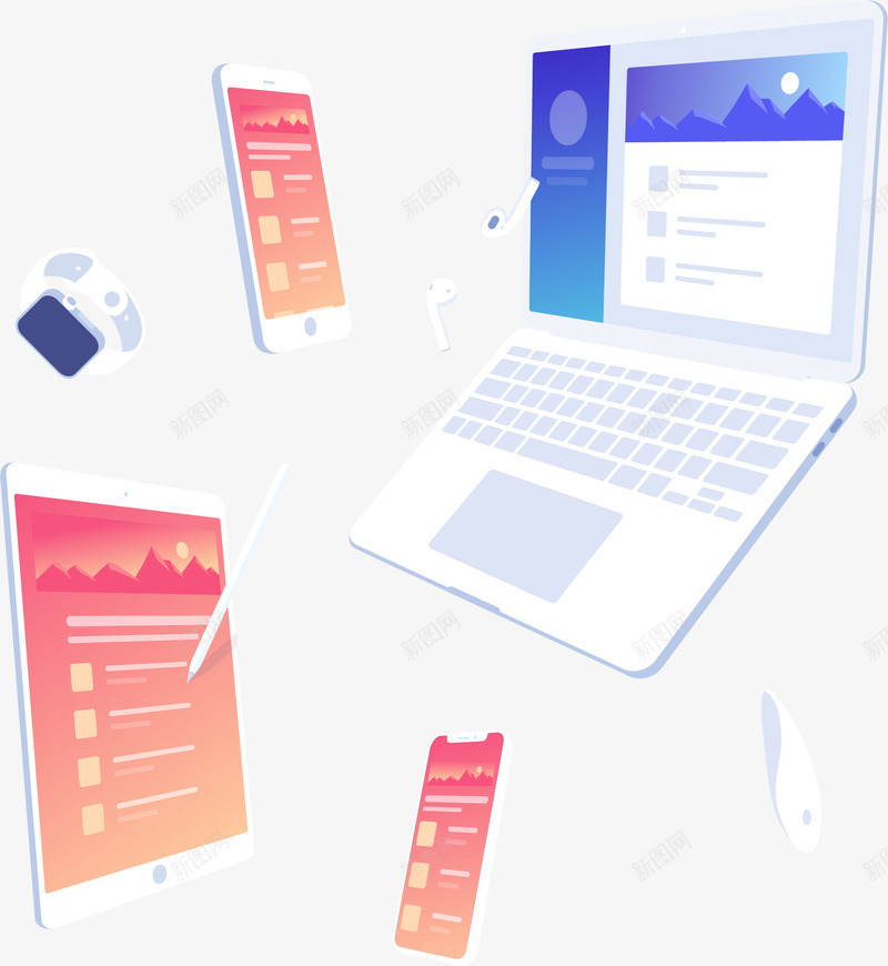 商务25D办公UI插画矢量图ai免抠素材_88icon https://88icon.com UI网页设计 办公UI 卡通矢量UI办公插画 商务科技 外国人办公 扁平商务25D插画 矢量图 网络
