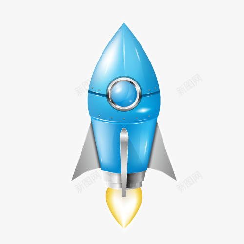 蓝色卡通小火箭矢量图eps免抠素材_88icon https://88icon.com 上升 卡通小火箭 矢量小火箭 蓝色 矢量图