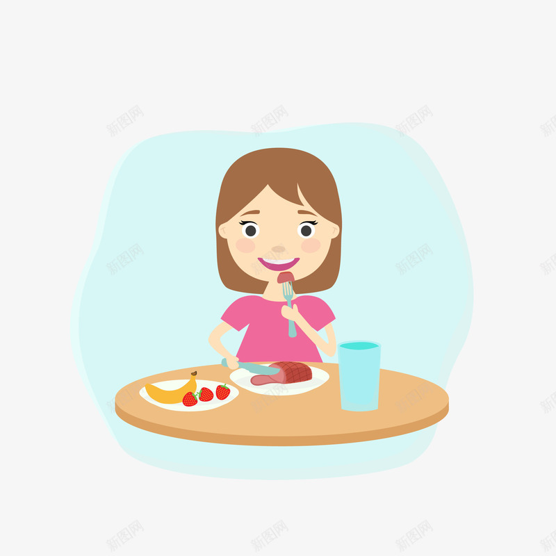 开心吃早餐小女生矢量图eps免抠素材_88icon https://88icon.com png免抠图 丰富 卡通 吃早餐 开学 手绘 时尚 简约 食物 矢量图