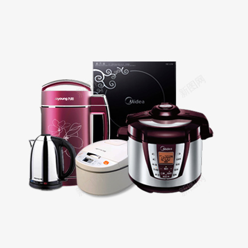一些厨房用品png免抠素材_88icon https://88icon.com 产品实物 厨房用品 电器 电水壶 电磁炉 电饭煲