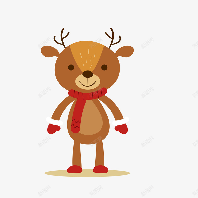过冬的梅花鹿图矢量图ai免抠素材_88icon https://88icon.com 冬天 冬季 动物 卡通的 可爱的 带围脖的梅花鹿 手绘的 梅花鹿 过冬 矢量图
