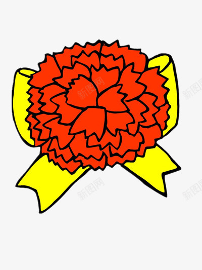 喜庆的大红花png免抠素材_88icon https://88icon.com 卡通 图片 节日 花朵