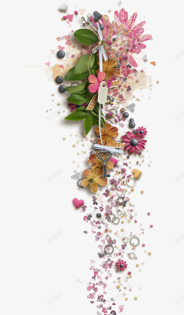 散落花朵沙子png免抠素材_88icon https://88icon.com 春季 树叶 细沙 花朵 装饰