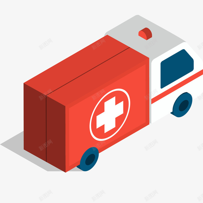 红色救护车矢量图ai免抠素材_88icon https://88icon.com 事故救援 医疗 协助 救护车 汽车 矢量汽车 红色救护车免抠PNG 矢量图