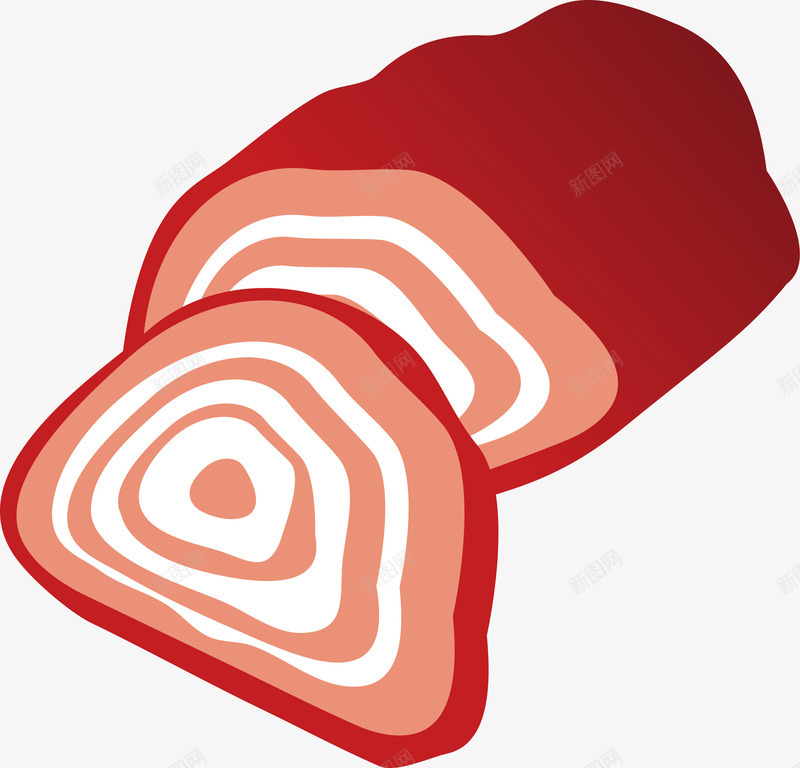 卡通火腿肠矢量图ai免抠素材_88icon https://88icon.com 创意卡通 卡通 卡通插图 插图 火腿肠 熟食 肘花 矢量图