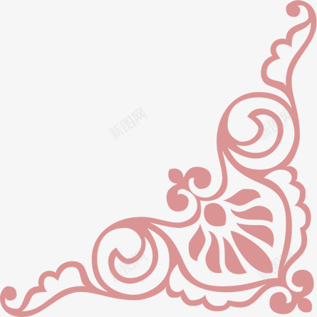 手绘粉色可爱欧式边角花纹png免抠素材_88icon https://88icon.com 可爱 欧式 粉色 花纹 边角
