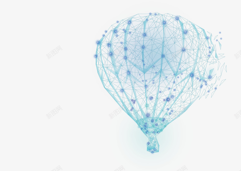 热气球高科技点线面线条psd免抠素材_88icon https://88icon.com 前沿 数字 智能 未来高科技 点线面 热气球 科学 科技 科技点线几何 空气球 线条 细线 膨胀 蓝色