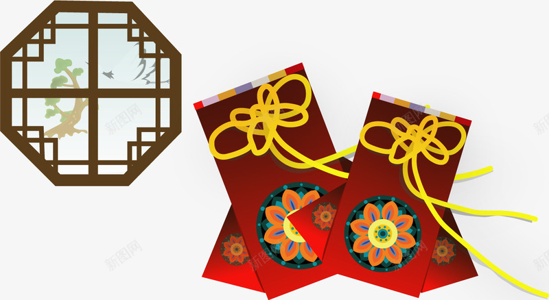 喜庆福袋png免抠素材_88icon https://88icon.com AI矢量素材 免费PNG 喜庆 手绘 新春 福袋 节日元素