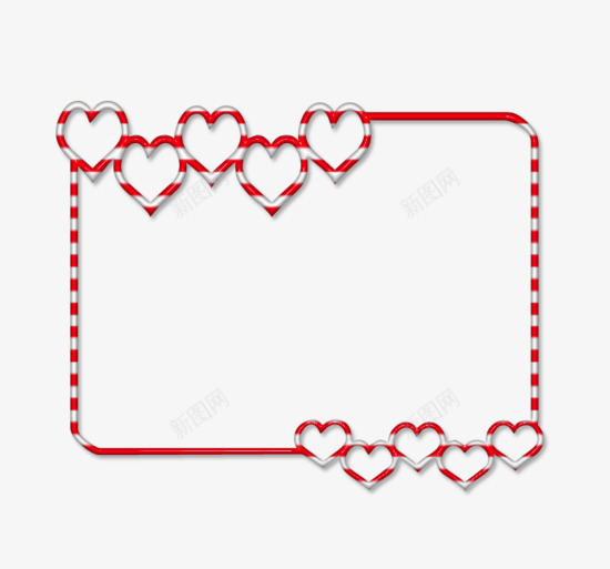 镂空心形装饰红色边框png免抠素材_88icon https://88icon.com 心形边框 桃心边框 相册 相框 红色边框 边框