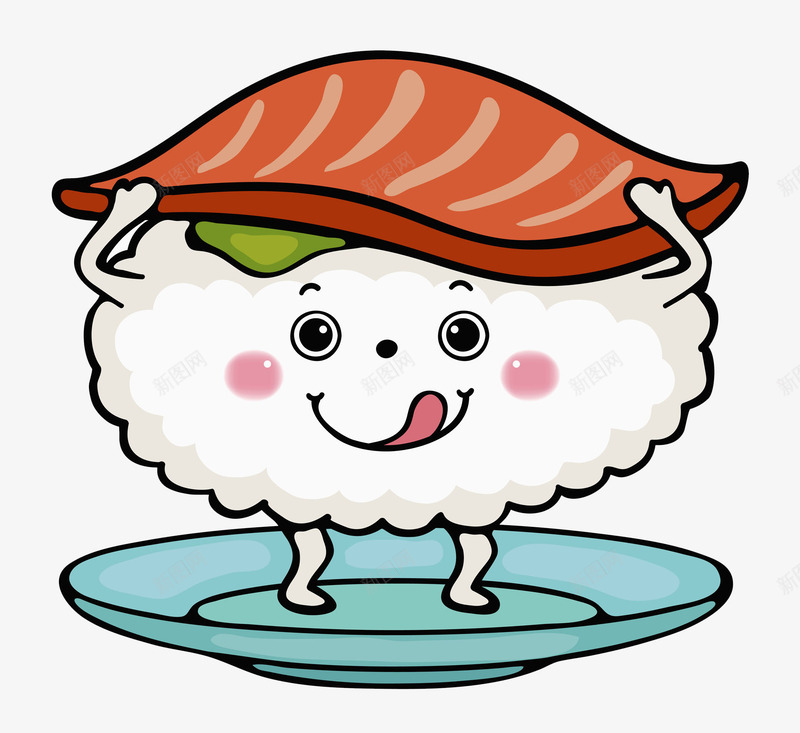 卡通可爱白色饭团图png免抠素材_88icon https://88icon.com 可爱 微笑饭团 水彩 白色 米饭 绿色盘子 绿色饭团 表情 食物 饭团