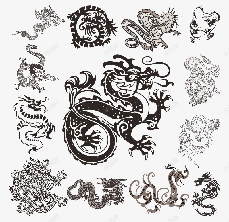 传统龙形纹样合集png免抠素材_88icon https://88icon.com 中国传统纹案 中国风符号 传统图案中国传统素材传统底纹图腾传统花纹 传统花边矢量素材古典中国风 矢量花纹花边边角样式纹样矢量素材 龙形图腾