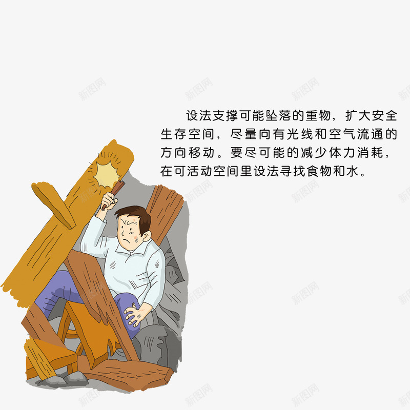 地震安全支撑png免抠素材_88icon https://88icon.com 切断电源 地震危险 地震安全 安全支撑 室内逃生 打电话 救护人员 火灾