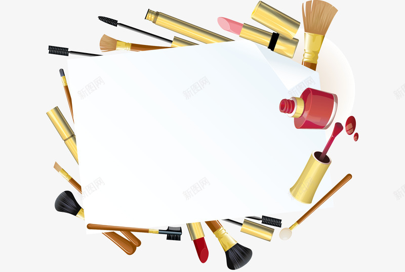 日常化妆品工具类png免抠素材_88icon https://88icon.com 刷子 化妆工具 口红 唇膏 指甲油 日常化妆品 睫毛膏 矢量素材 粉底刷 腮红刷