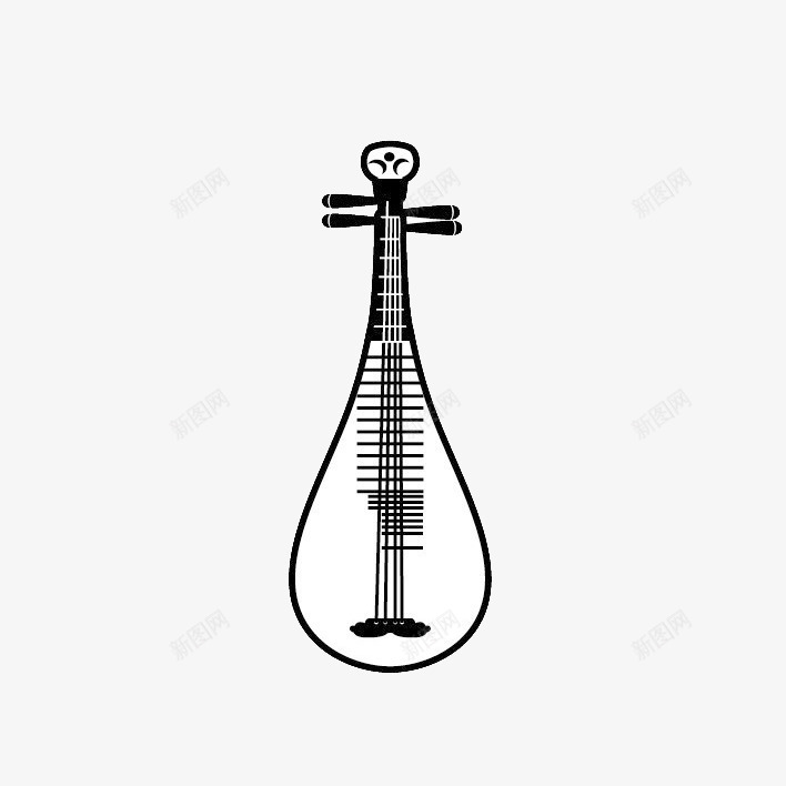 琵琶图案png免抠素材_88icon https://88icon.com 中国风 乐器 琵琶 琵琶素描
