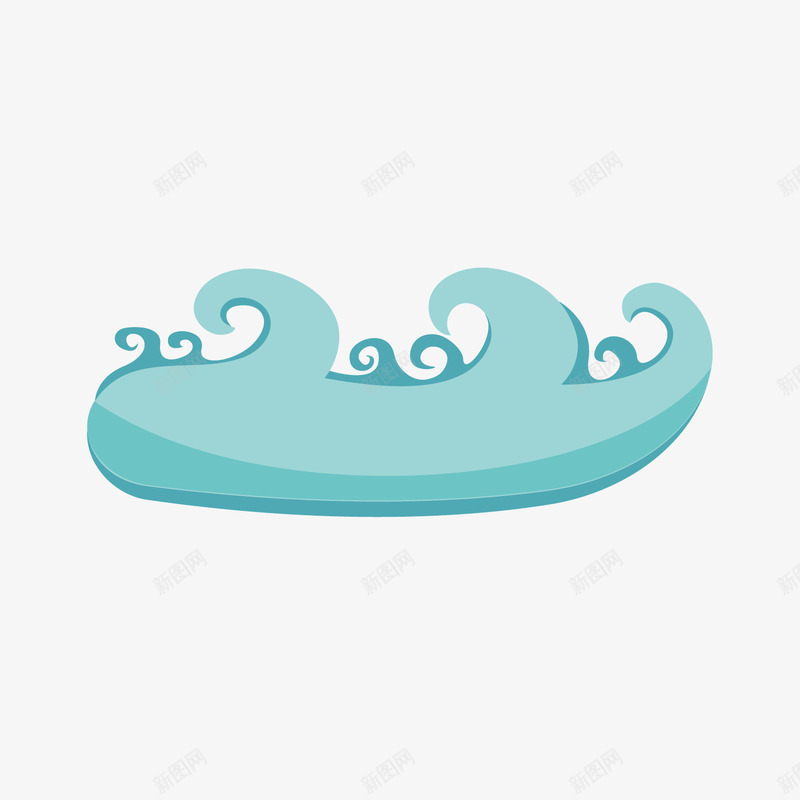 蓝色浪花png免抠素材_88icon https://88icon.com 弯曲 水纹 浪花 纹理 花纹 蓝色 质感 起伏