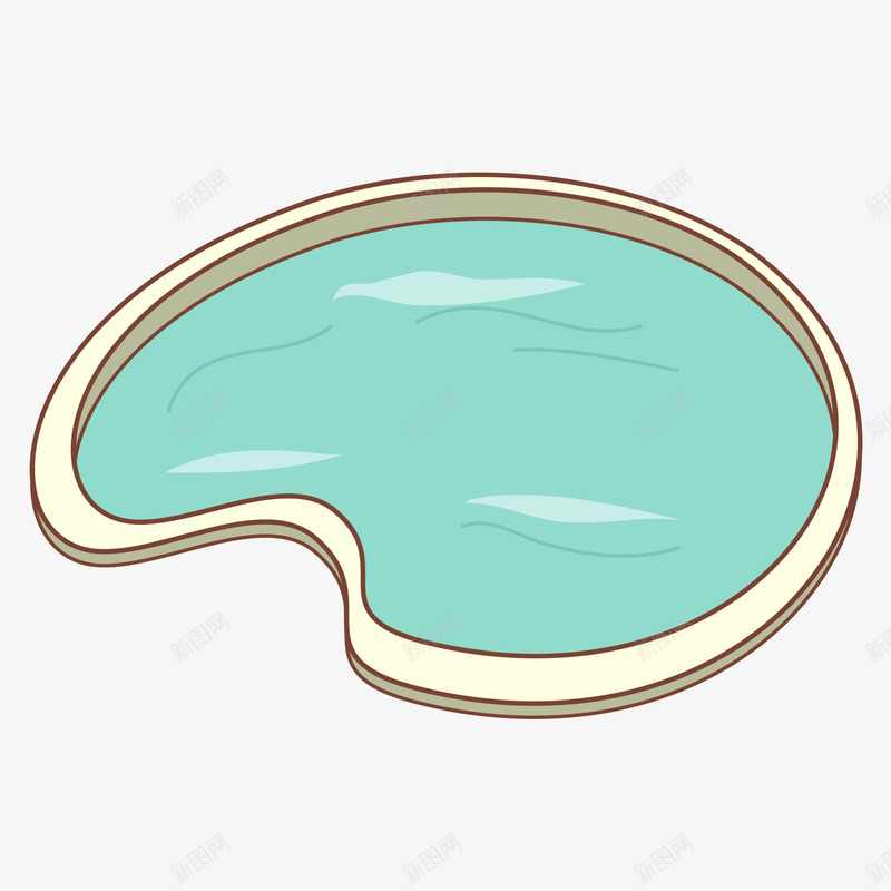 水池png免抠素材_88icon https://88icon.com 水 水池 素材 线稿 蓝色