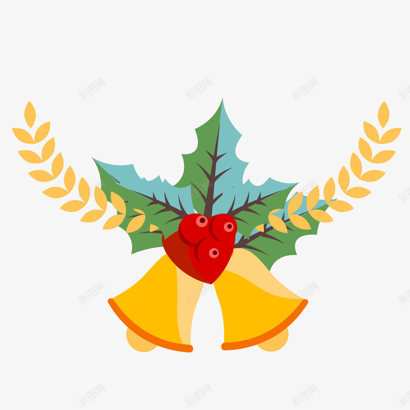 圣诞节装饰铃铛元素矢量图ai免抠素材_88icon https://88icon.com Christma Christmas 圣诞节 圣诞铃铛 小叮当图片 矢量图 装饰图案 铃铛