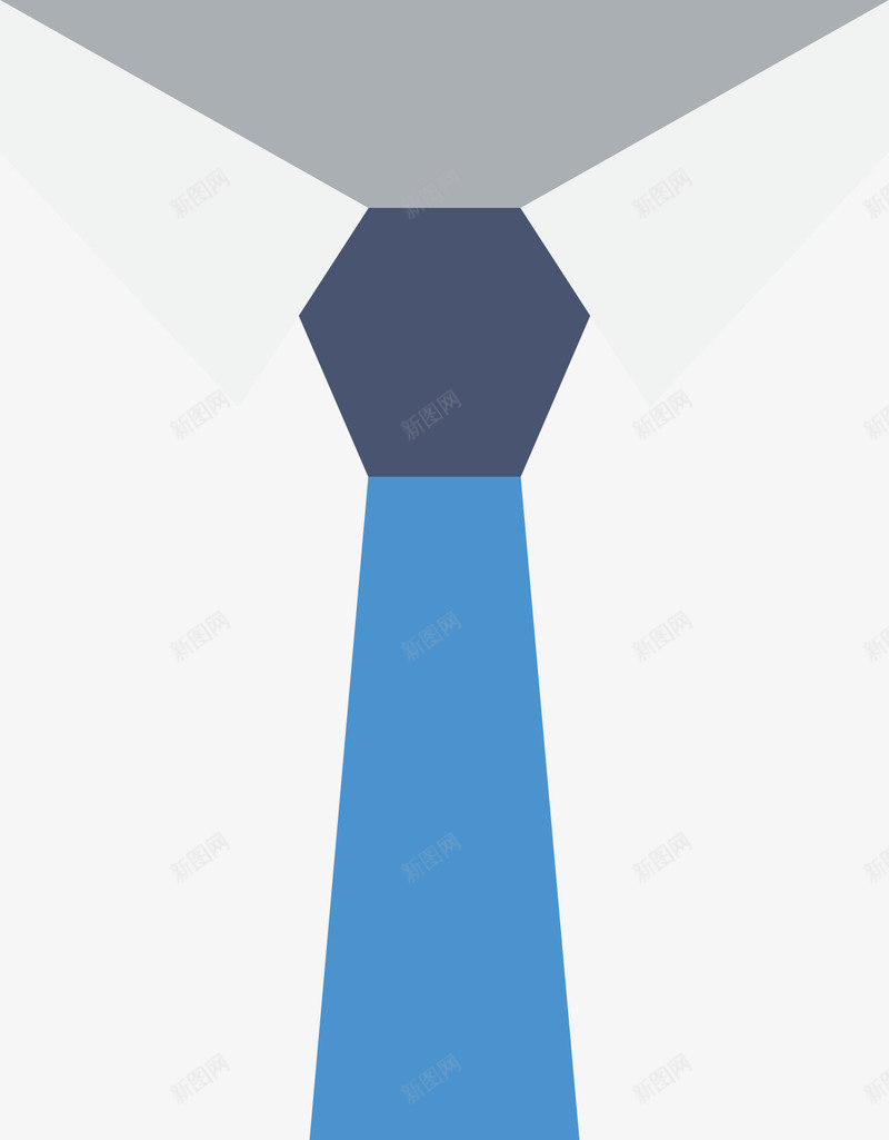 白色衬衫与蓝色领带png免抠素材_88icon https://88icon.com 男士衬衫 白色衬衫 矢量衬衫 矢量领带 蓝色领带 领带