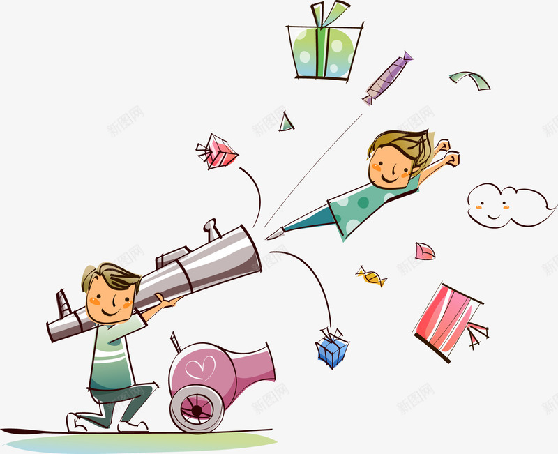 卡通人物人物png免抠素材_88icon https://88icon.com 人物 创意 卡通 卡通人物 插画 火箭炮