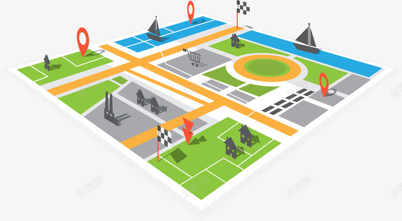 立体视角地图png免抠素材_88icon https://88icon.com GDP 业绩 城市建设 城市规划 城市规划图 矢量素材 立体地图