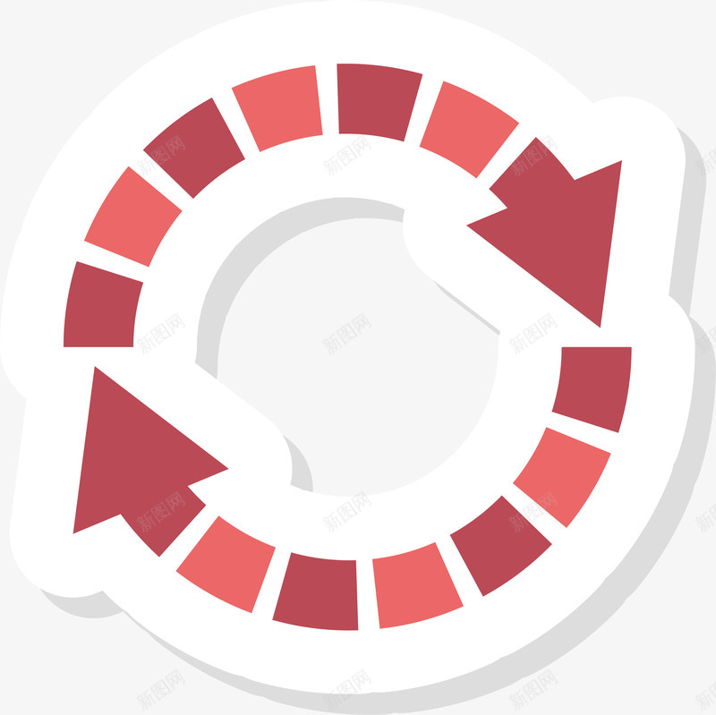 红色循环刷新箭头png免抠素材_88icon https://88icon.com 刷新 刷新箭头 矢量png 箭头 红色箭头 首尾相接