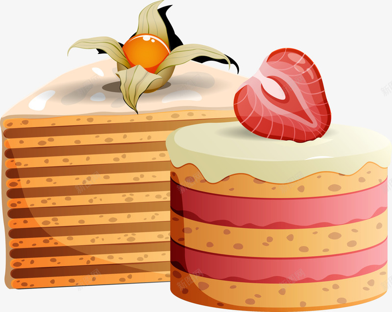 美味多彩糕点png免抠素材_88icon https://88icon.com 多彩条纹 多彩糕点 水果蛋糕 红色草莓 美味糕点 食品