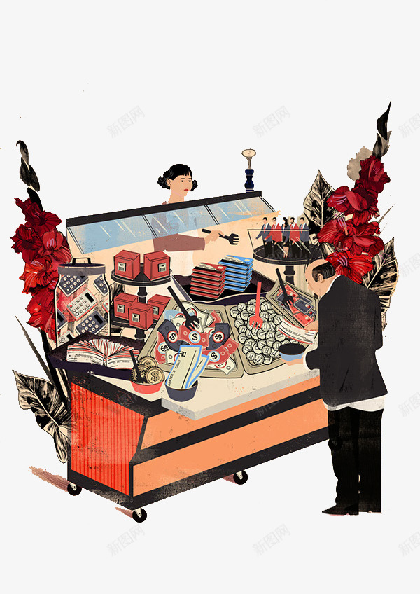 卡通自助餐png免抠素材_88icon https://88icon.com 自助餐 选择 食物 餐厅
