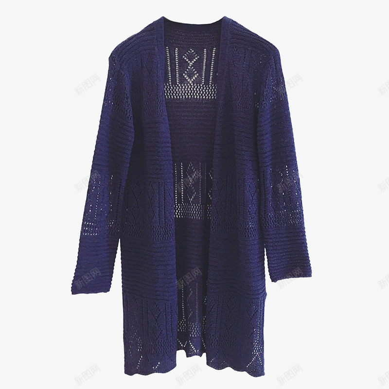 深蓝色女开衫png免抠素材_88icon https://88icon.com 中长款外套 产品实物 海马毛上衣 羊毛开衫