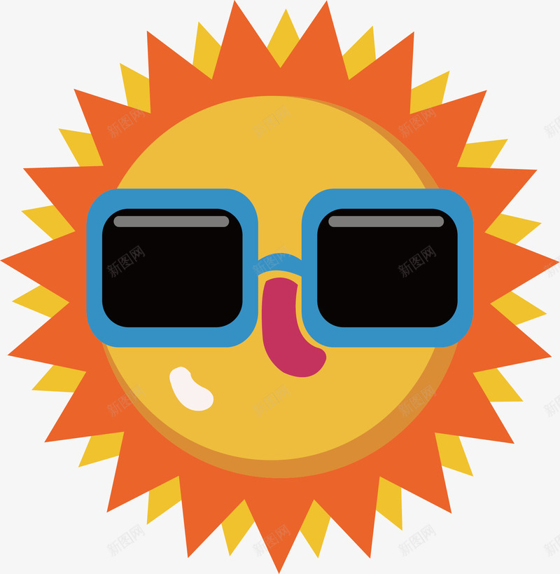 戴墨镜的太阳png免抠素材_88icon https://88icon.com 墨镜太阳 小太阳 炎炎夏日 烈日 矢量素材
