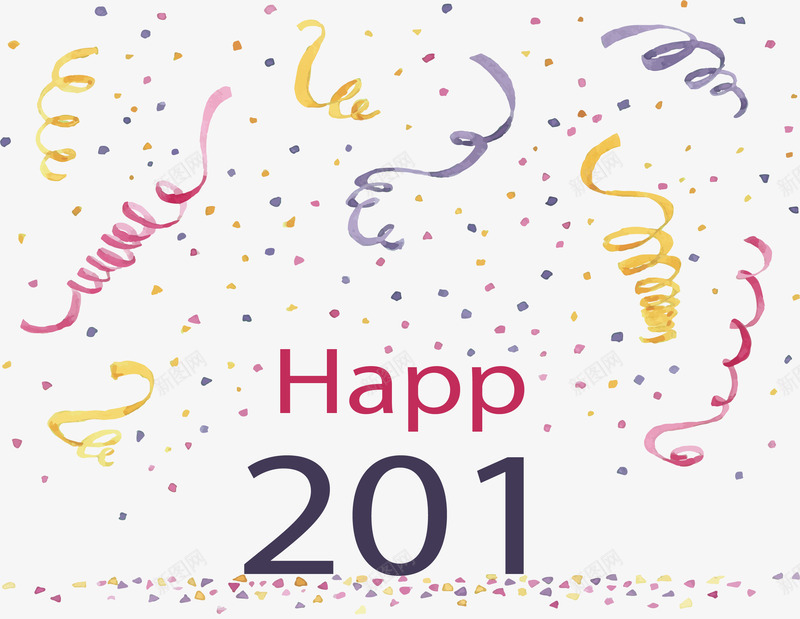 水彩彩色新年派对彩带矢量图ai免抠素材_88icon https://88icon.com 彩带花纹 新年派对 水彩彩带 派对飘带 矢量png 飘带花纹 矢量图