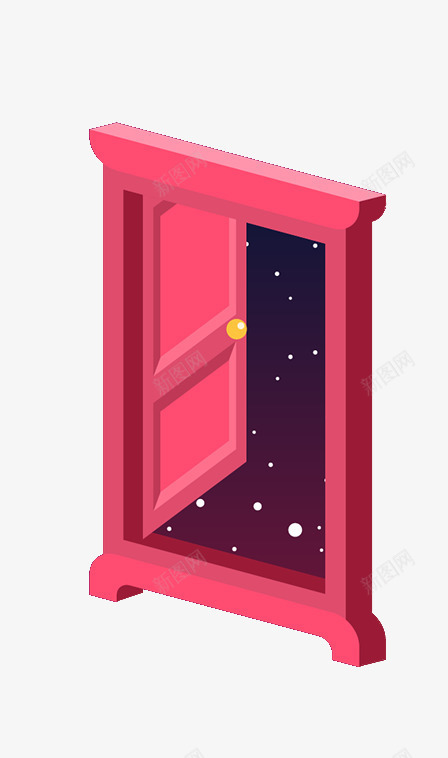 外面的夜晚png免抠素材_88icon https://88icon.com 夜晚 扁平化门 打开门 粉色 粉门
