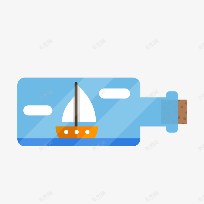 卡通手绘帆船漂流瓶矢量图ai免抠素材_88icon https://88icon.com 卡通 帆船 手绘 漂流瓶 航海 航行 船只 矢量图