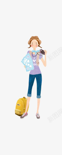 郊游美女插图png免抠素材_88icon https://88icon.com 手绘卡通 插图 春季 美女 郊游