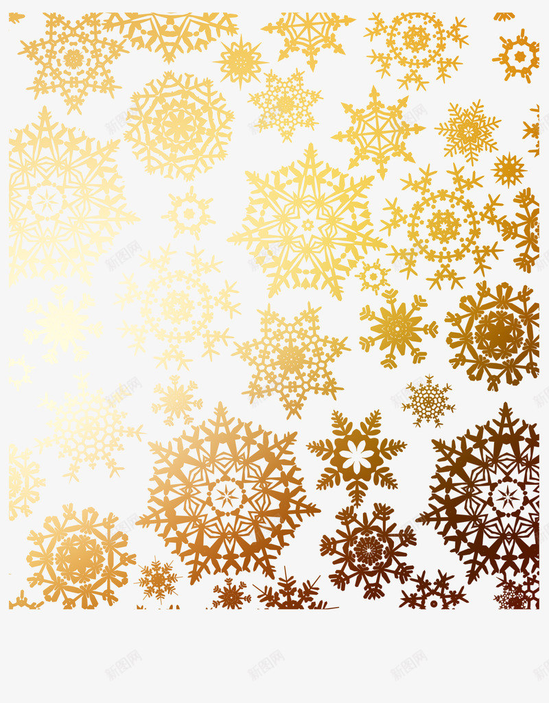 圣诞节金色雪花背景png免抠素材_88icon https://88icon.com 冬天 冬日 圣诞节 边框纹理 金色雪花 雪花 雪花片 飘雪