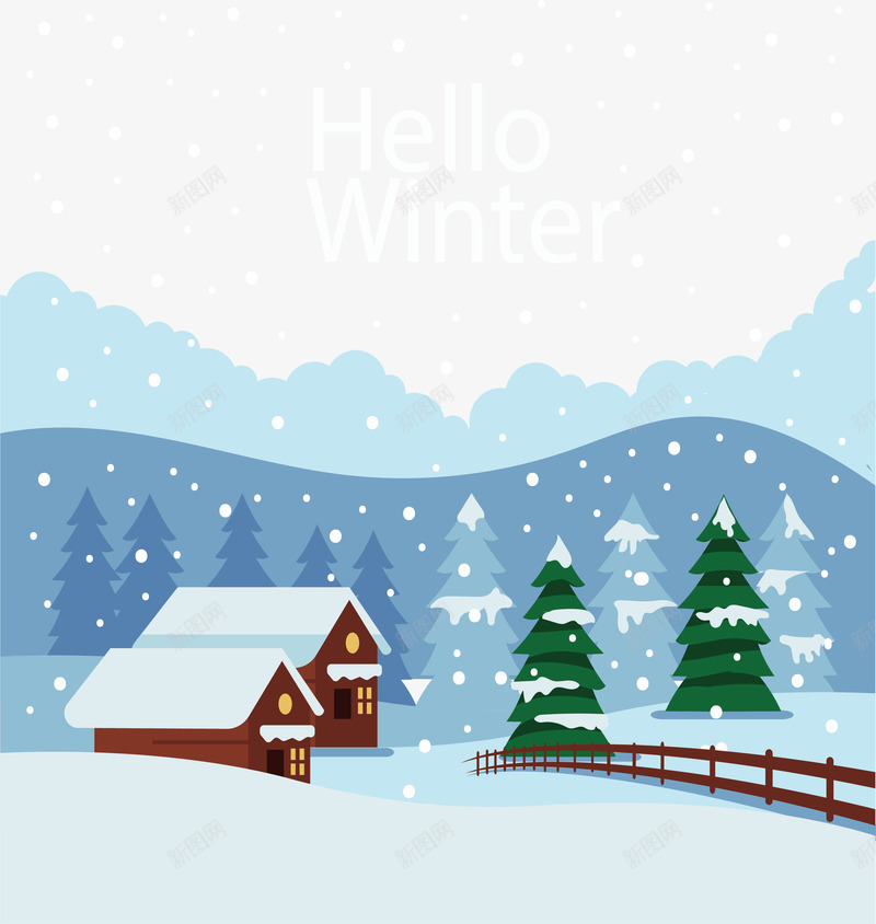 你好冬天林中的小屋矢量图ai免抠素材_88icon https://88icon.com 你好冬天 冬天 大雪纷飞 林中小屋 矢量png 雪中小屋 矢量图