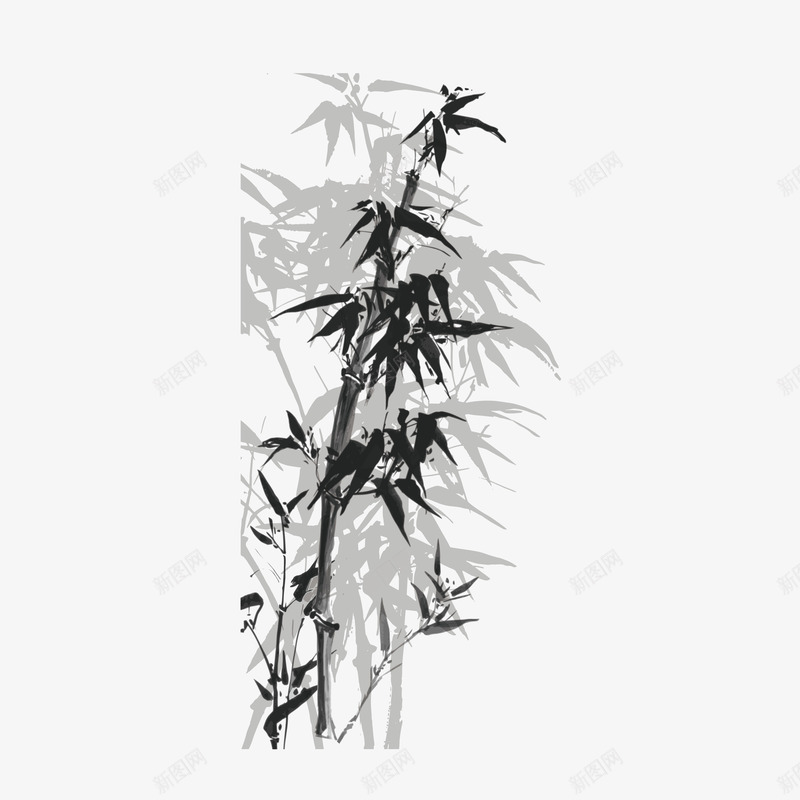 中国风竹子矢量图eps免抠素材_88icon https://88icon.com 中国风 叶子 复古 植物 水墨 竹叶 竹子 绘画 装饰 黑色 矢量图