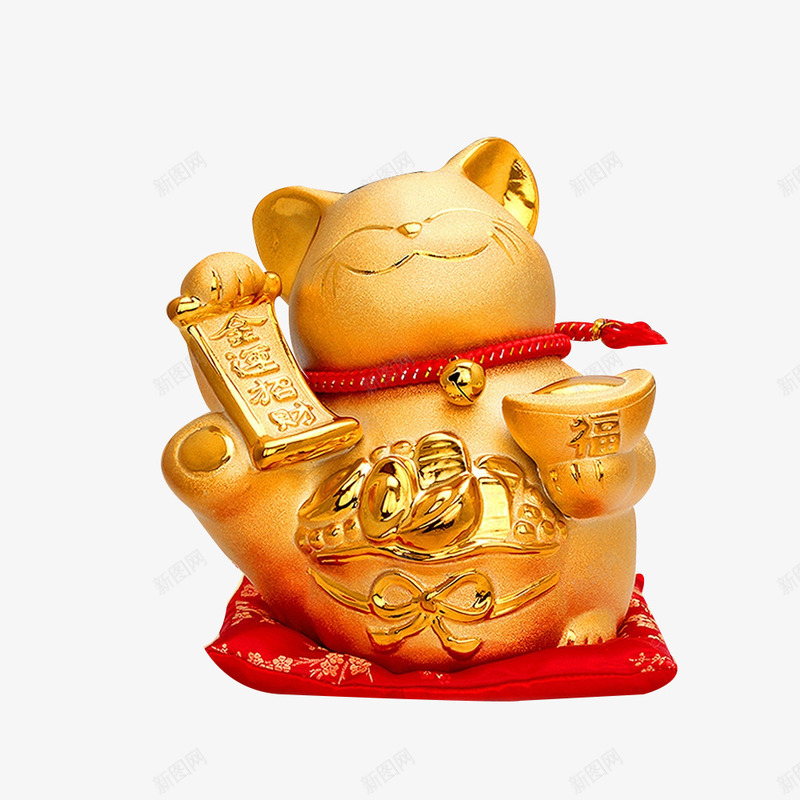 调皮金色招财猫png免抠素材_88icon https://88icon.com 富贵 调皮 财富 财源广进 金色 金色招财猫
